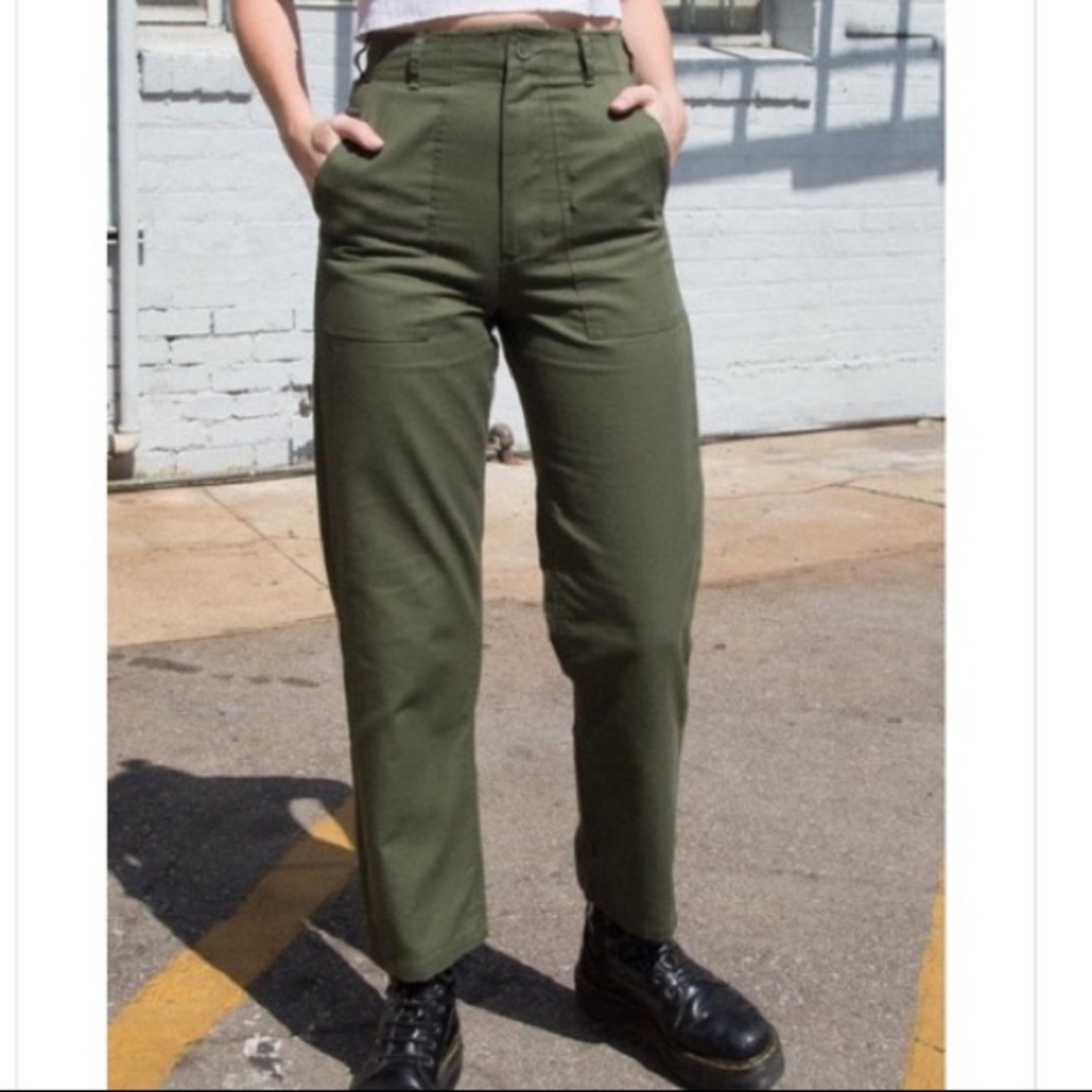 Brandy Melville green pants, OS, worn Twice